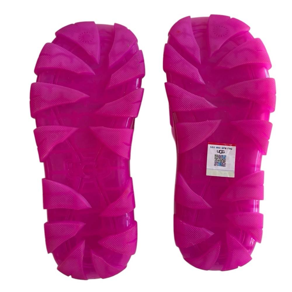 UGG Vibrant Pink Gloss Platform Slide Sandals - Picture 11 of 11